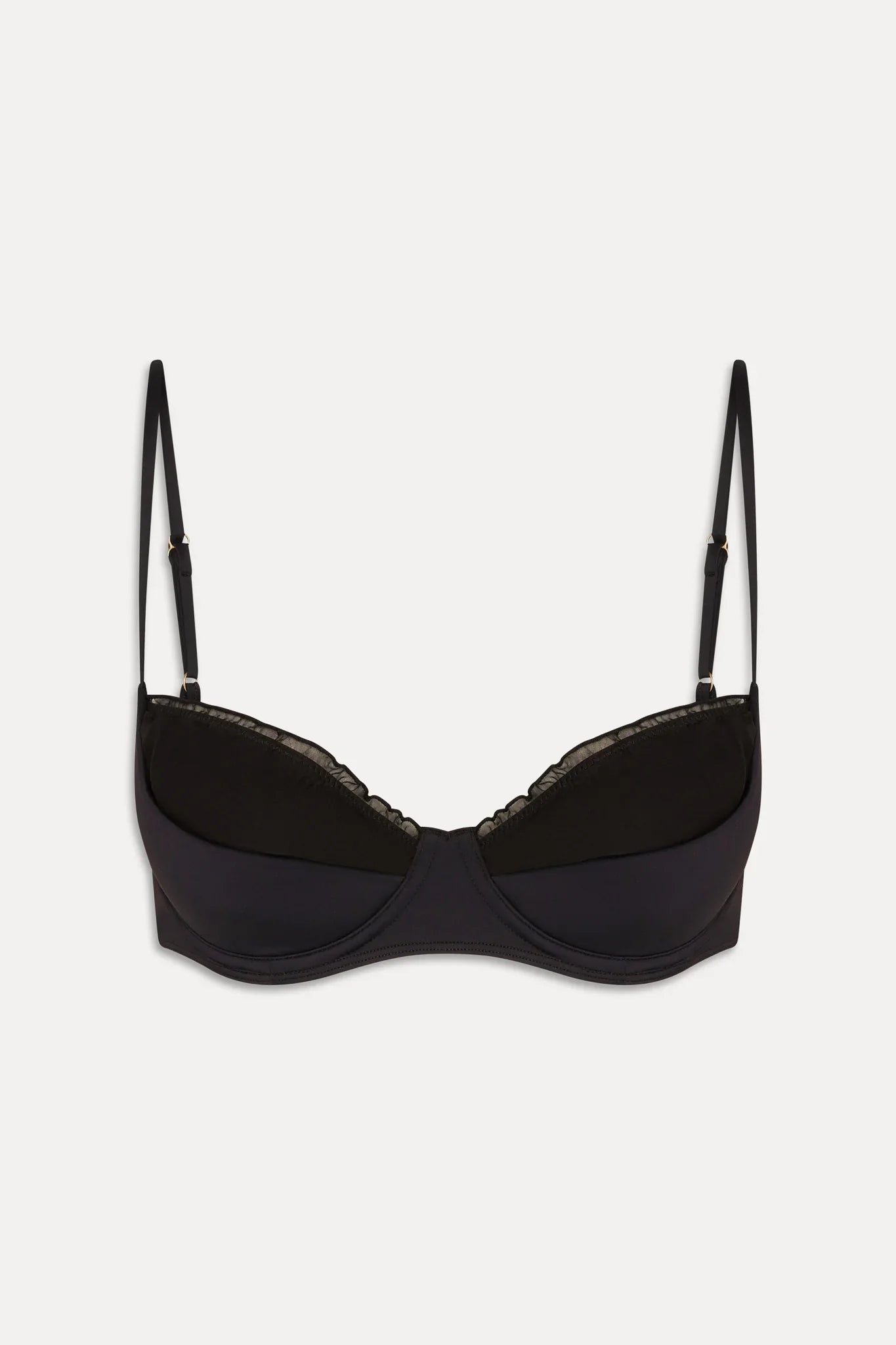Austin Ruffle Underwire Bikini Top - Black