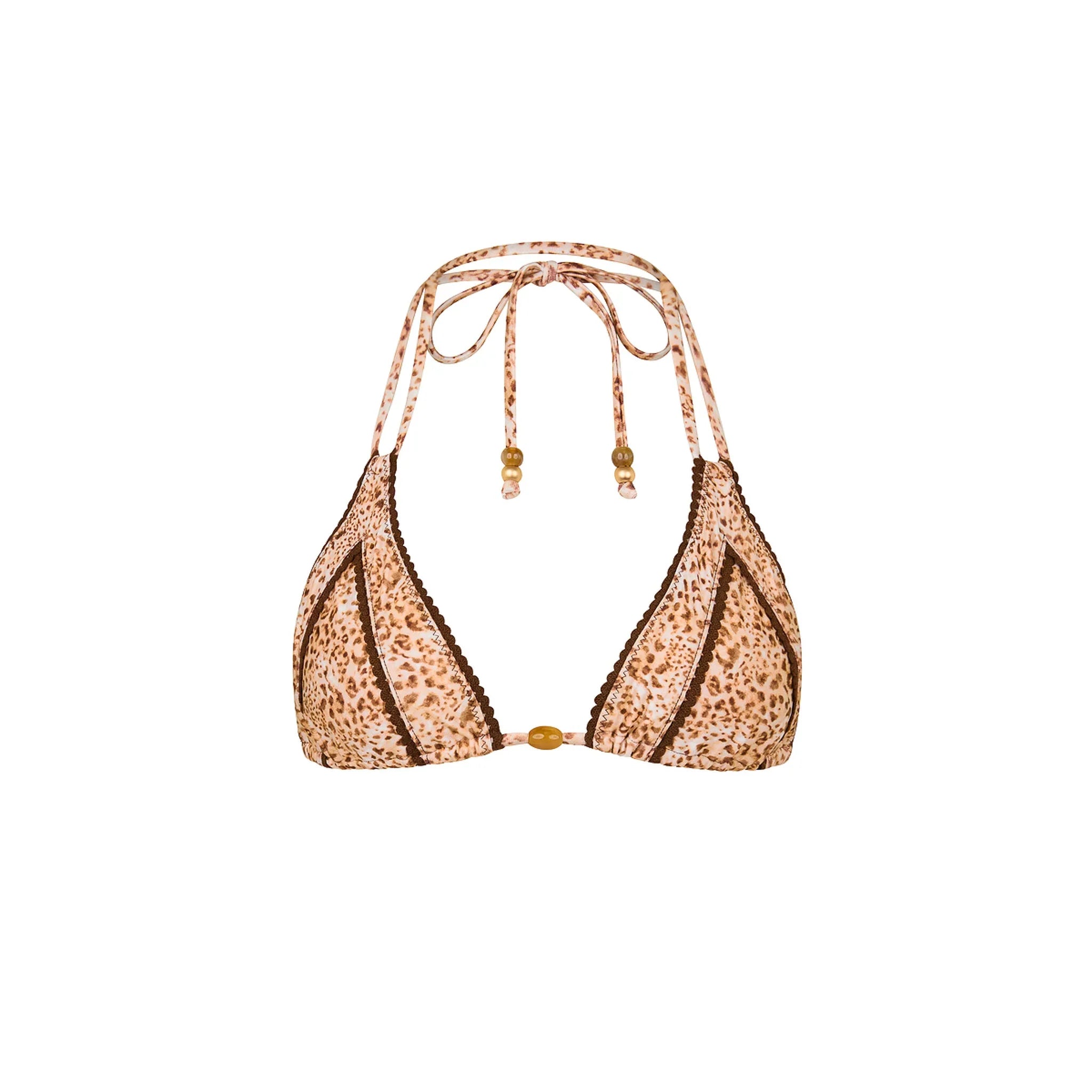 Decorative Panel Halter Bikini Top - Wild Skies
