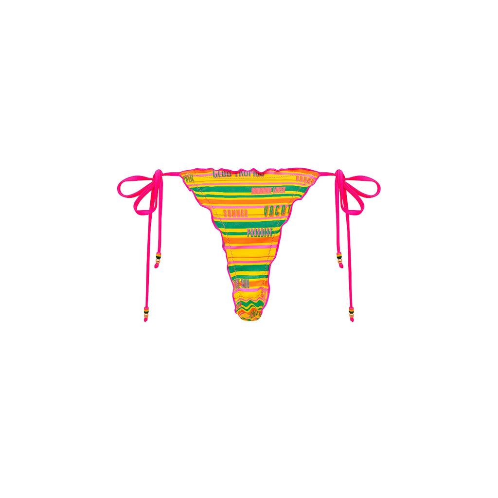Lettuce Edge Thong Tie Bikini Bottom - Sunshine Lover