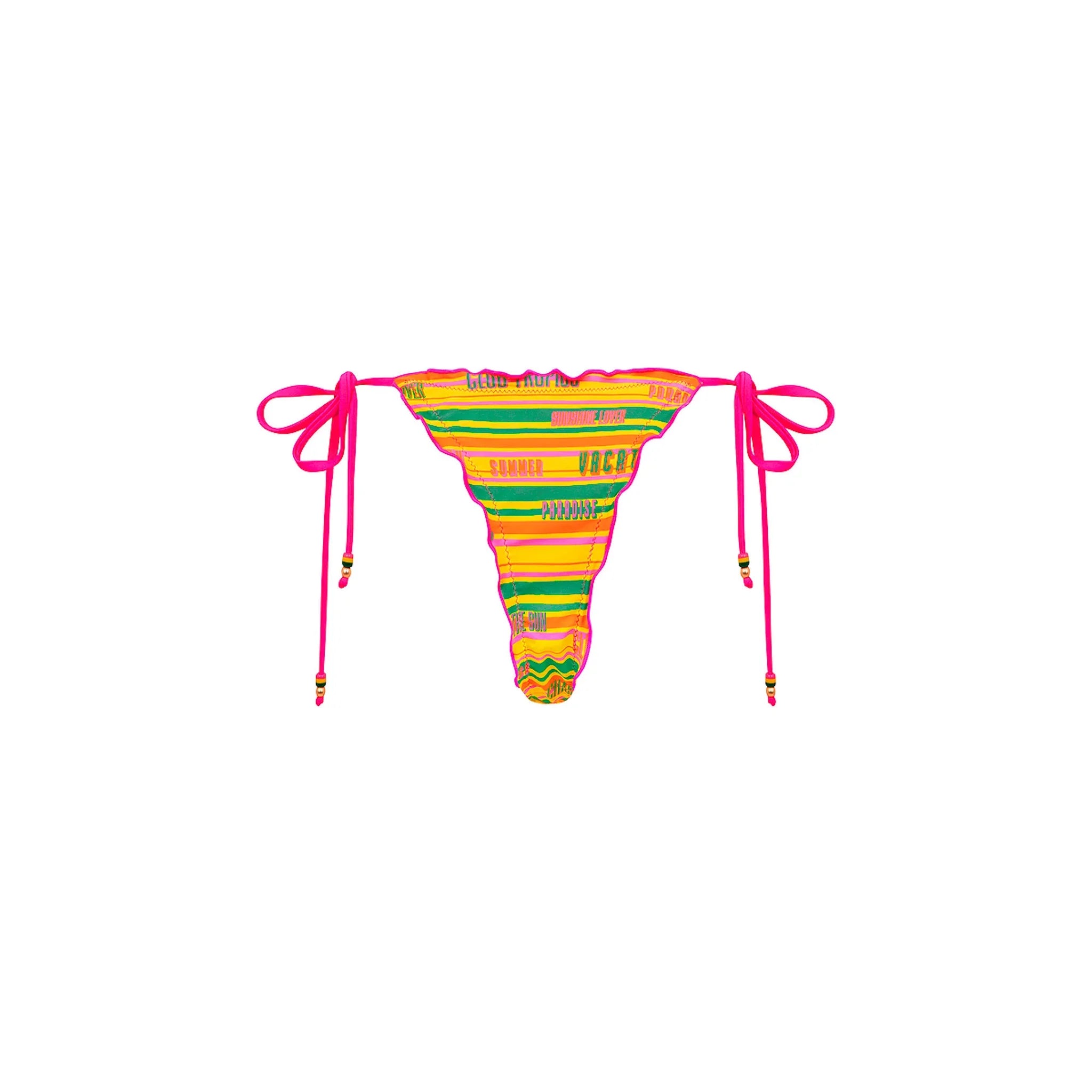 Lettuce Edge Thong Tie Bikini Bottom - Sunshine Lover