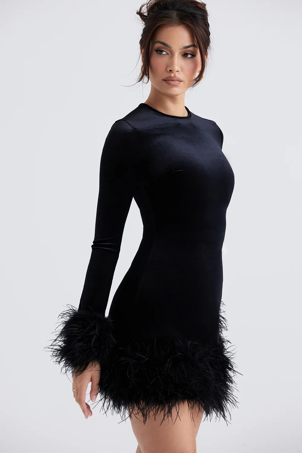 black velvet mini dress