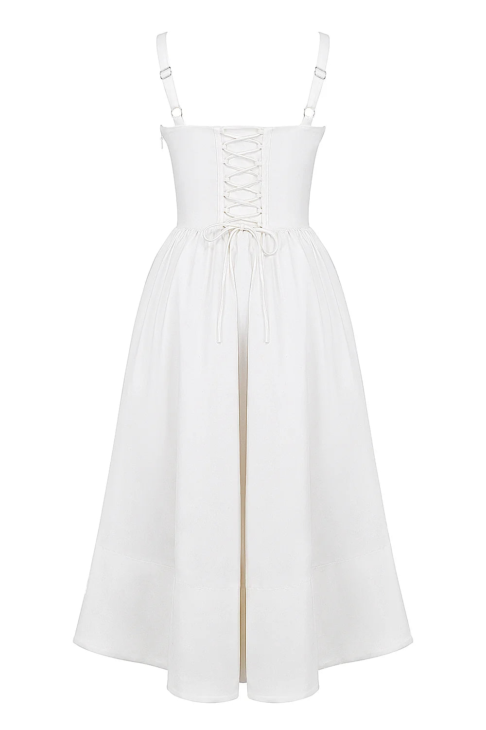white corset midi sundress
