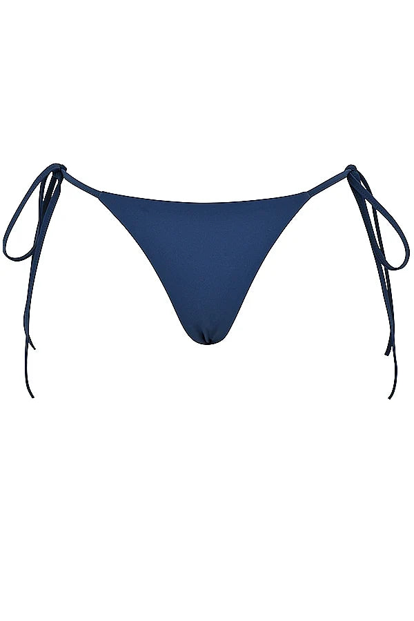 deep blue tie side bikini bottom