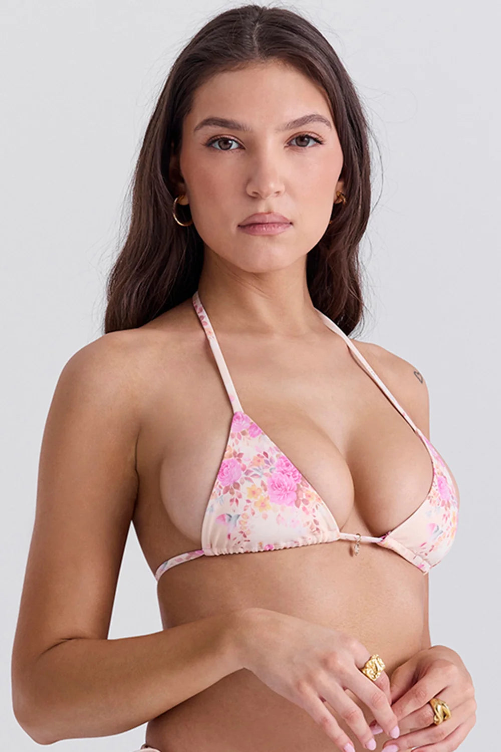 floral print bikini top