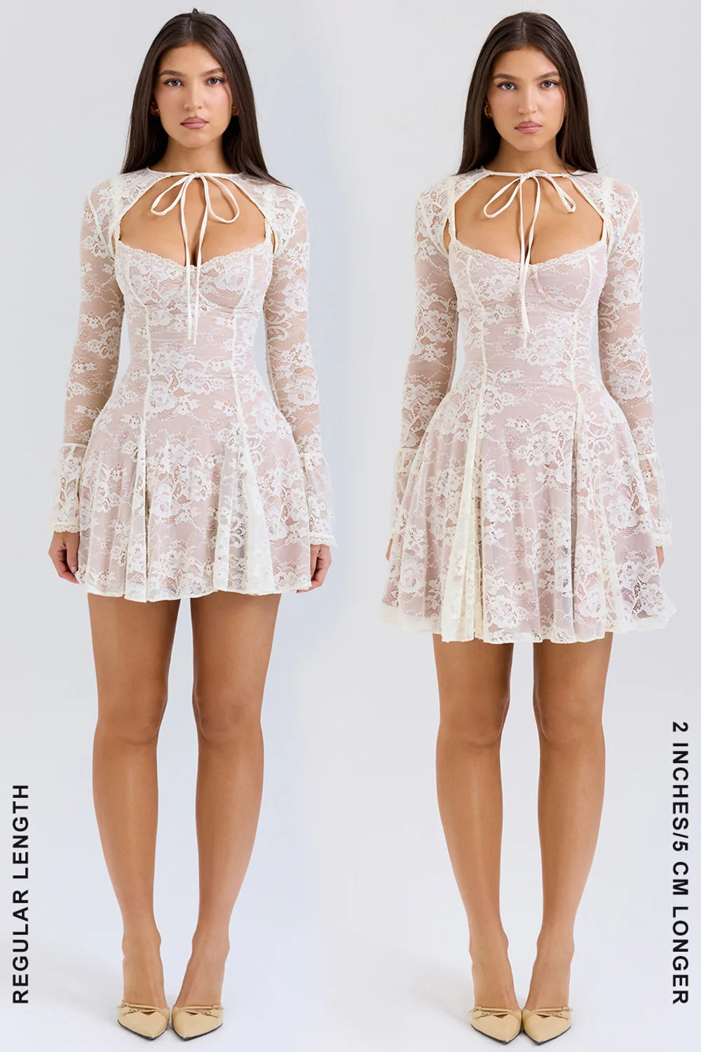 vintage cream lace mini dress