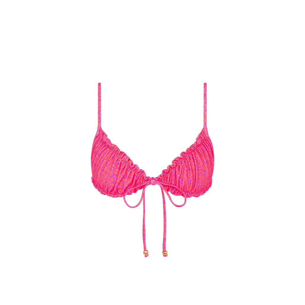 Ruched Bow Bralette Bikini Top - Kiss Me