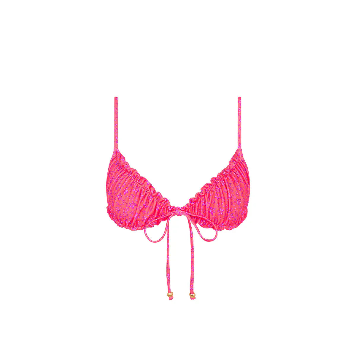 Ruched Bow Bralette Bikini Top - Kiss Me