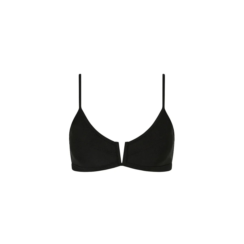 Bind Slim V Crop Bikini Top - Twilight Black