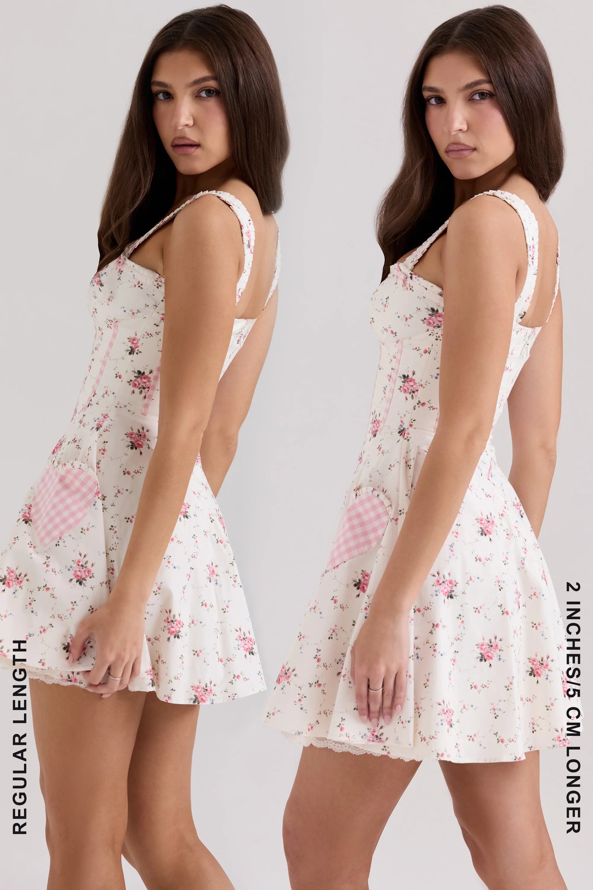 cream rose print stretch cotton mini dress