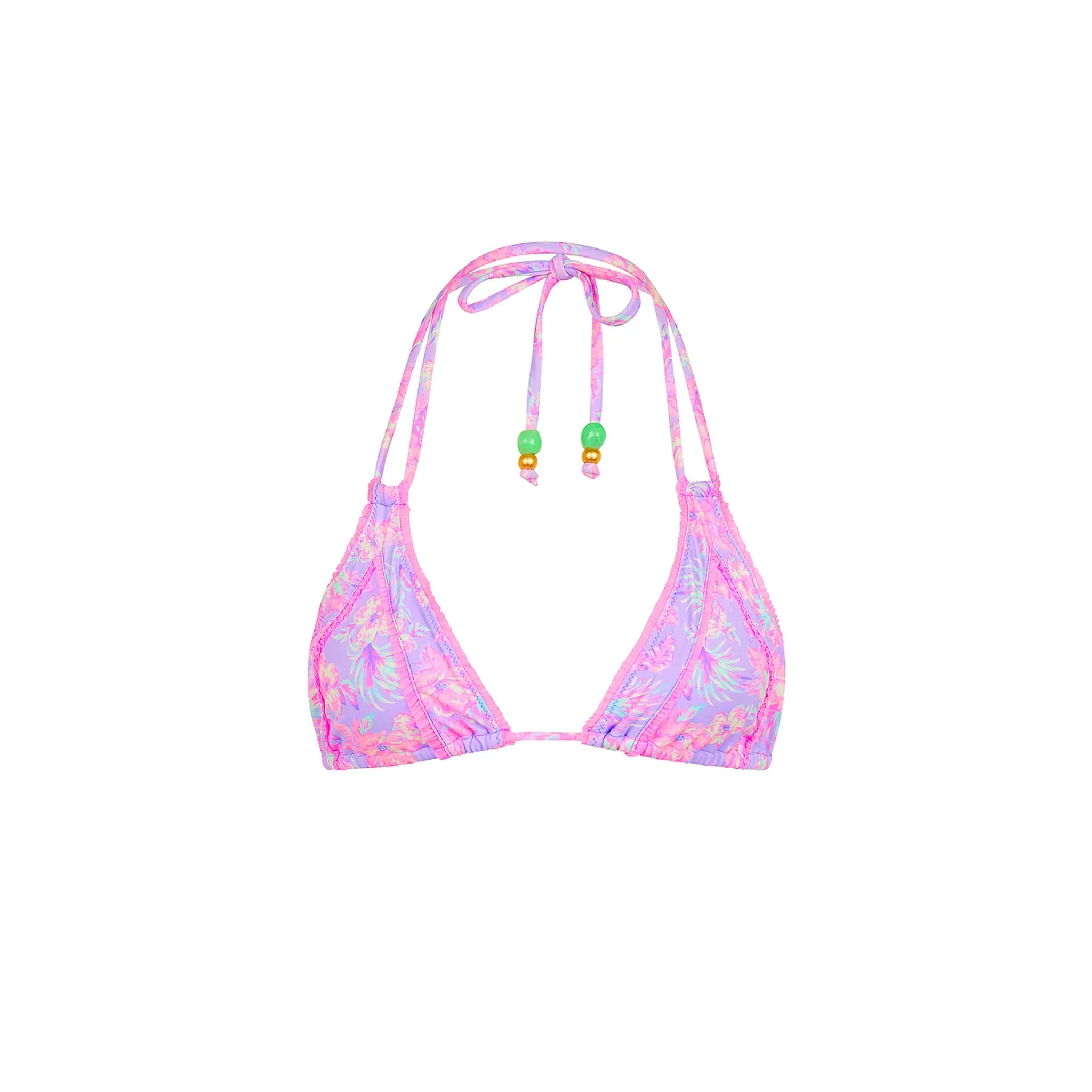 Decorative Panel Halter Bikini Top - Lilac Love