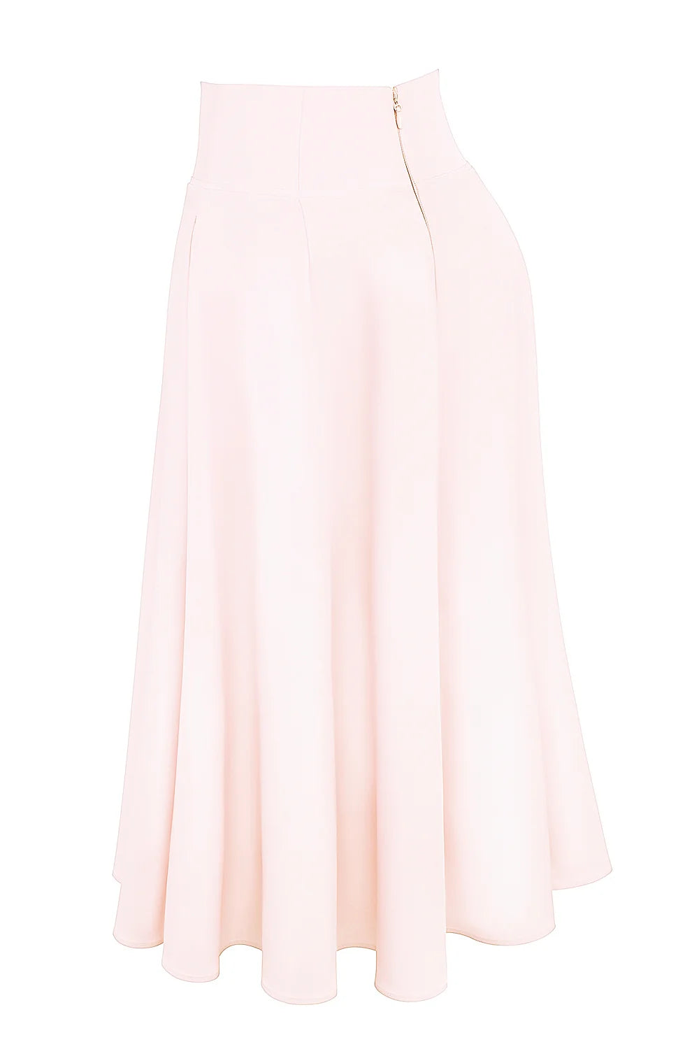 ballerina pink a-line midi skirt
