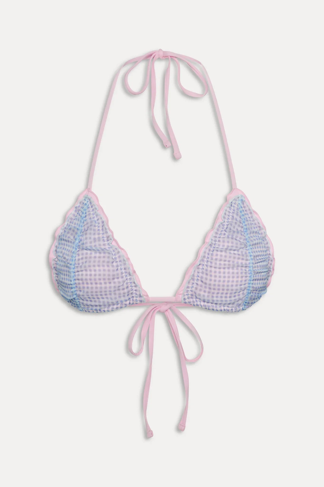 Isla Skimpy Gingham Bikini Top - Gingham Ribbon
