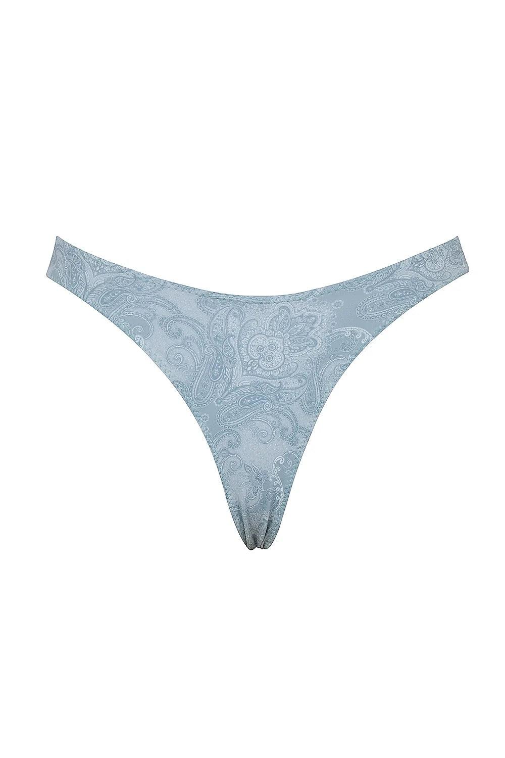 blue paisley high leg bikini bottom