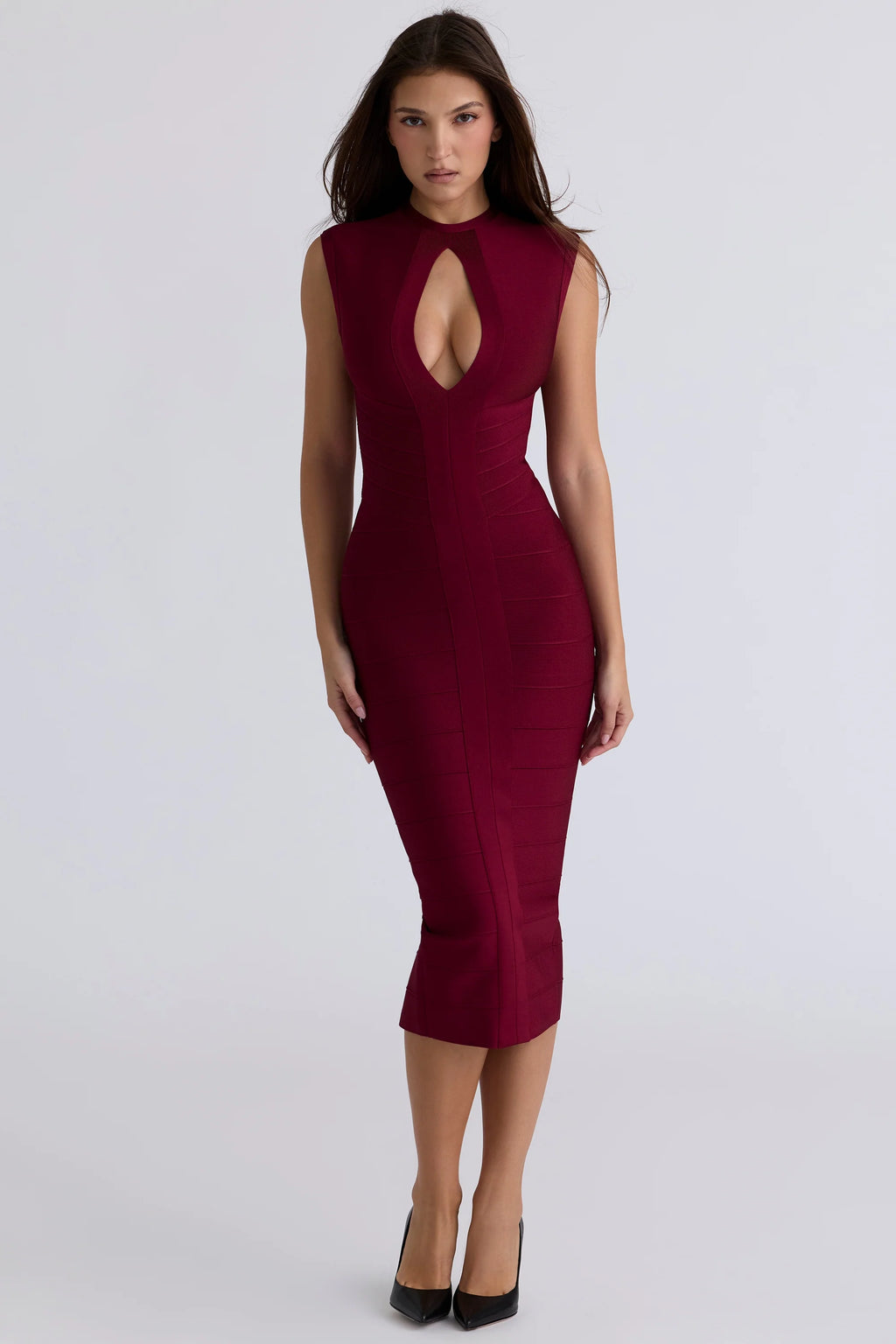 ruby bandage midi dress