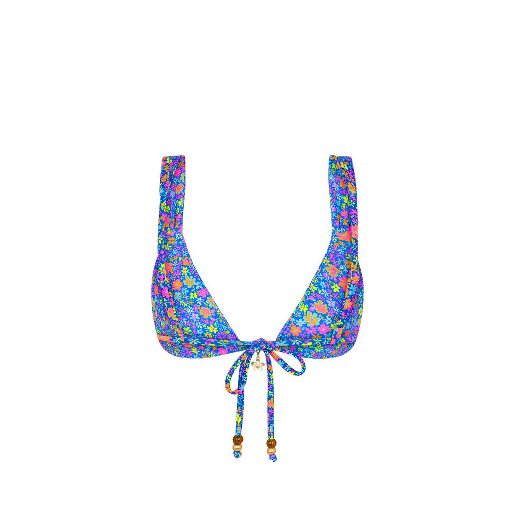 Slide Bralette Bikini Top - Electric Bloom