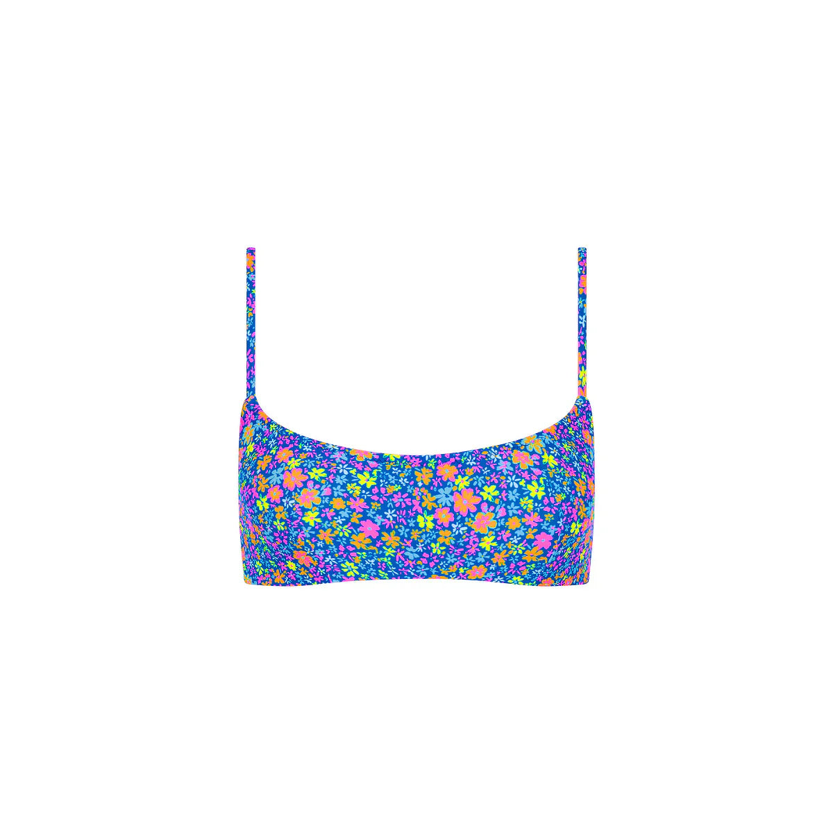 Invisible Underwire Crop Bikini Top - Electric Bloom