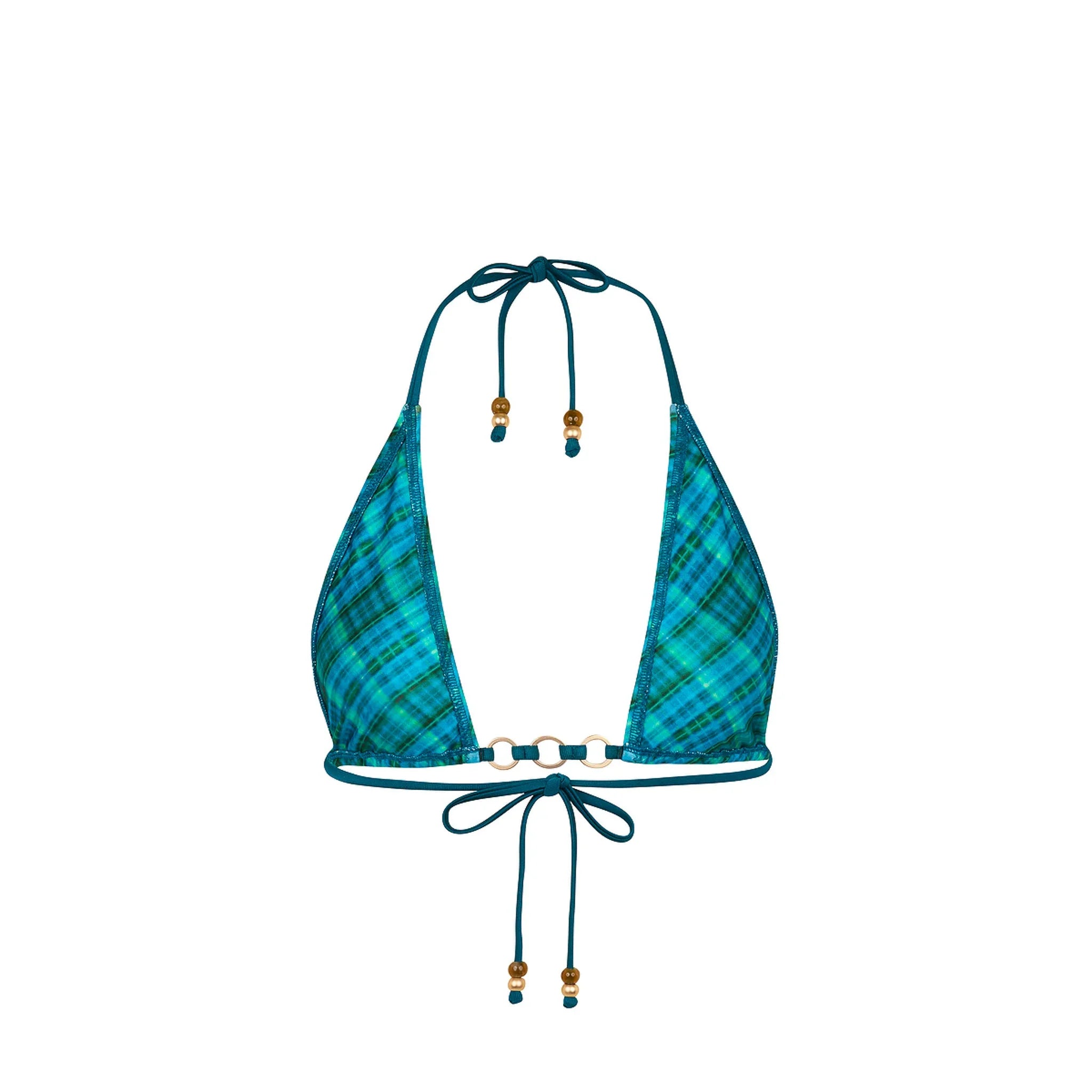 Trio Ring Triangle Bikini Top - Tropic Dip