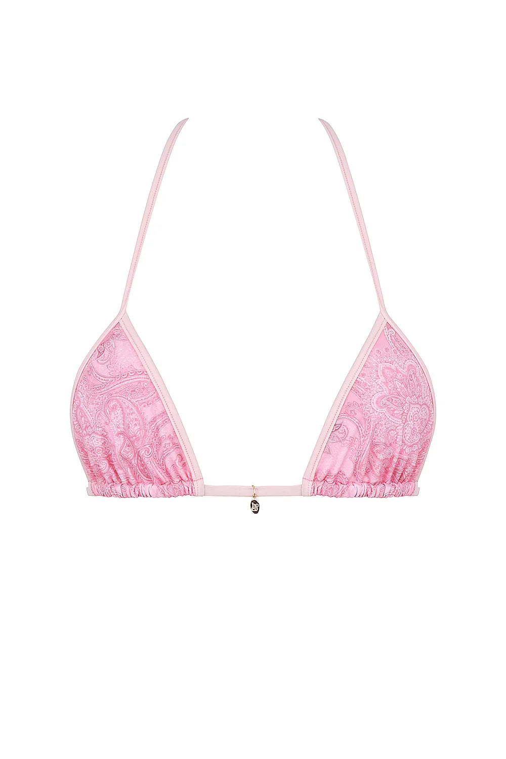 pink paisley triangle bikini top