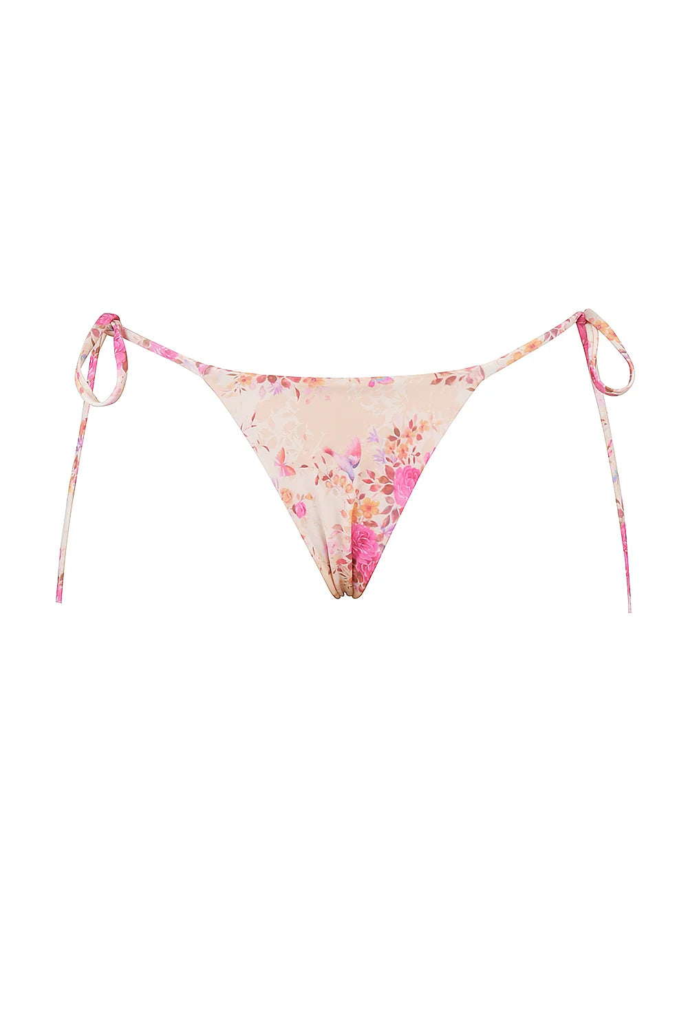 floral print tie side bikini bottom