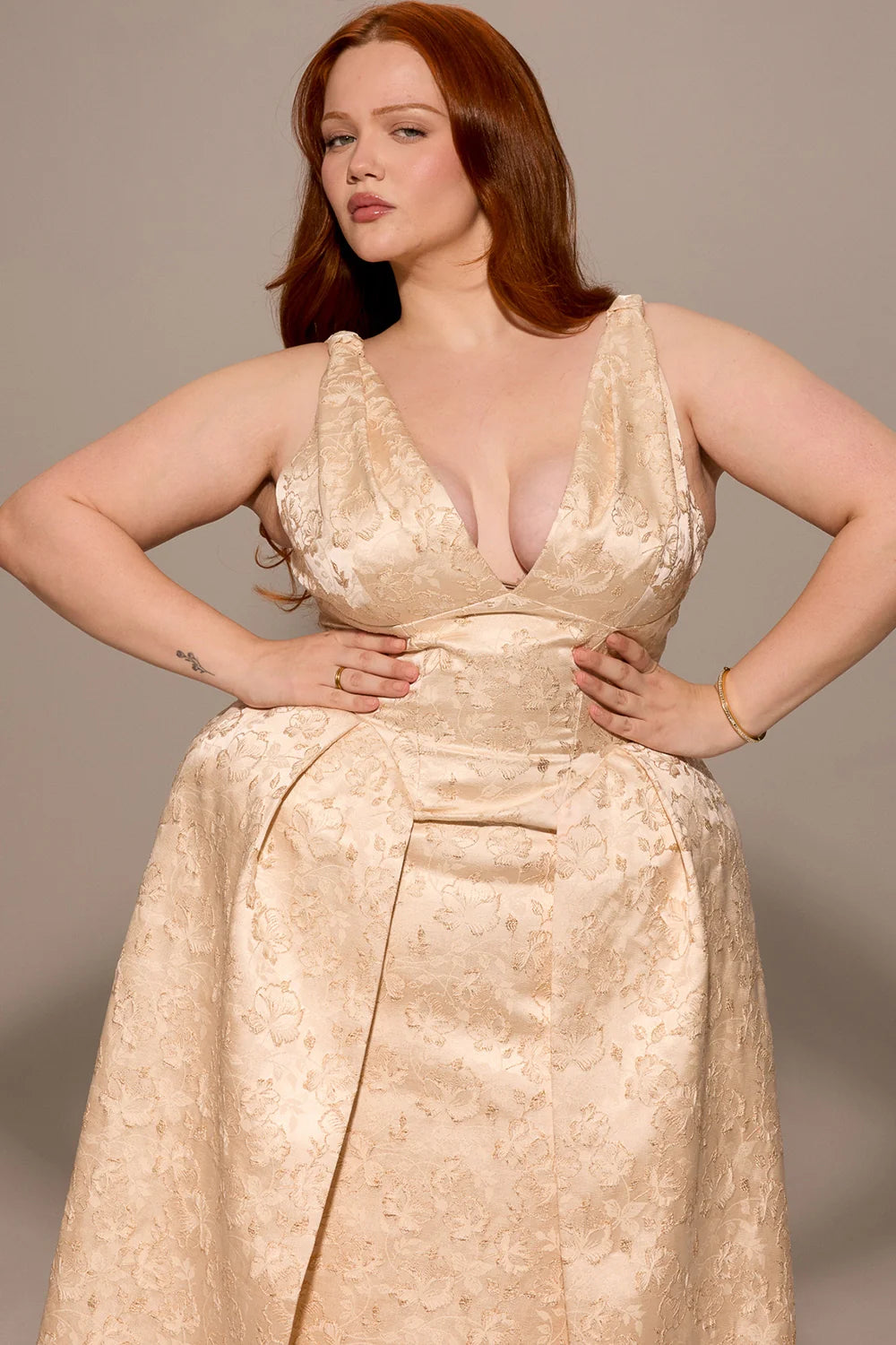 ivory metallic jacquard midi dress - sale