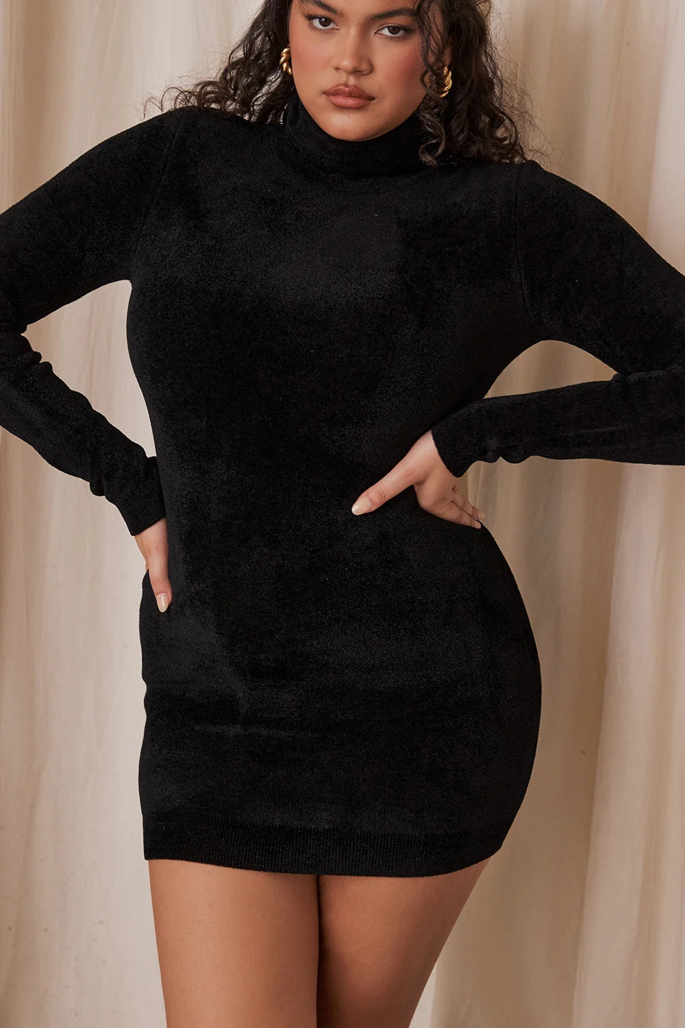 charcoal chenille mini dress - sale