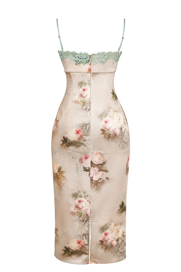 vintage floral midi dress