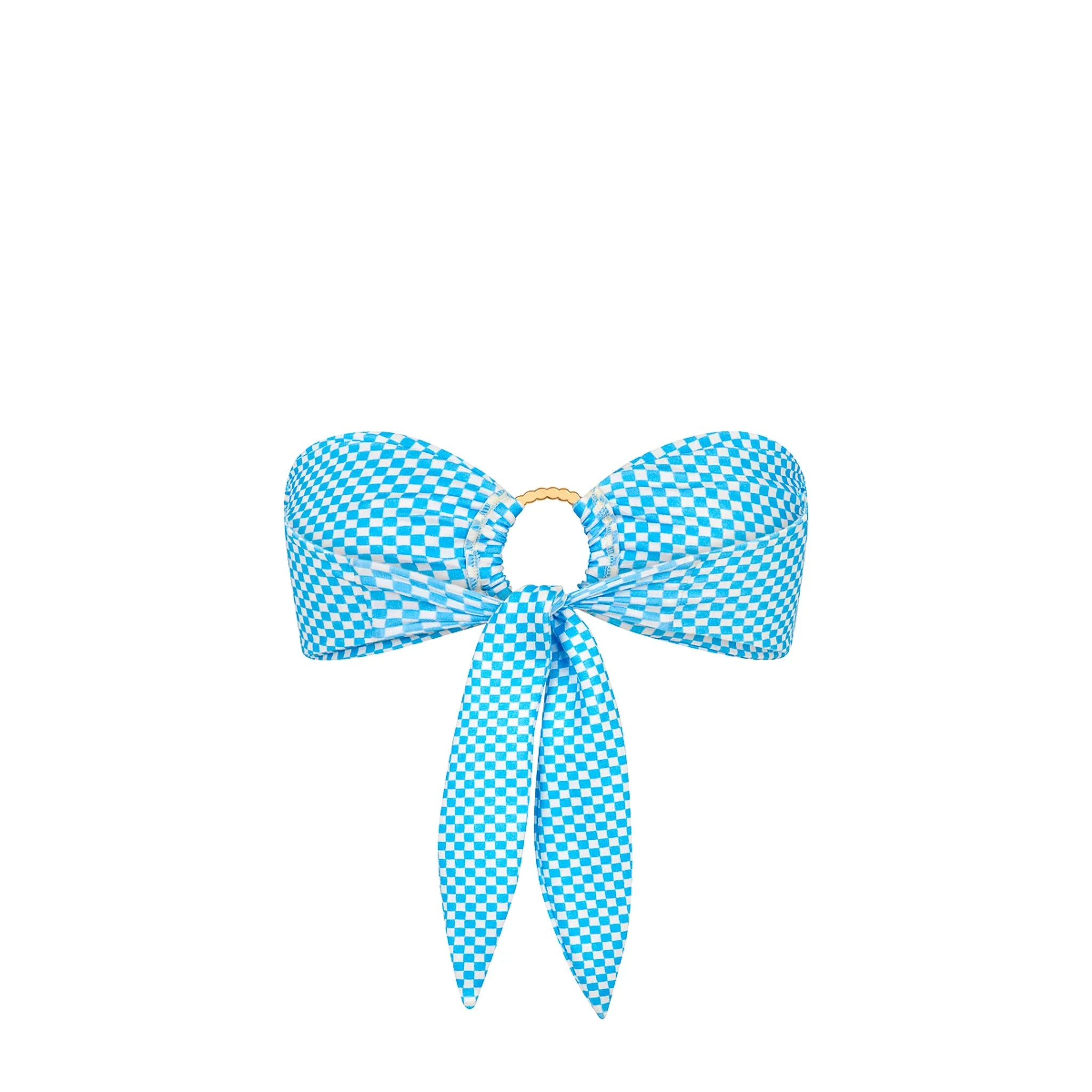 Strapless Bandeau Bikini Top - Checkmate