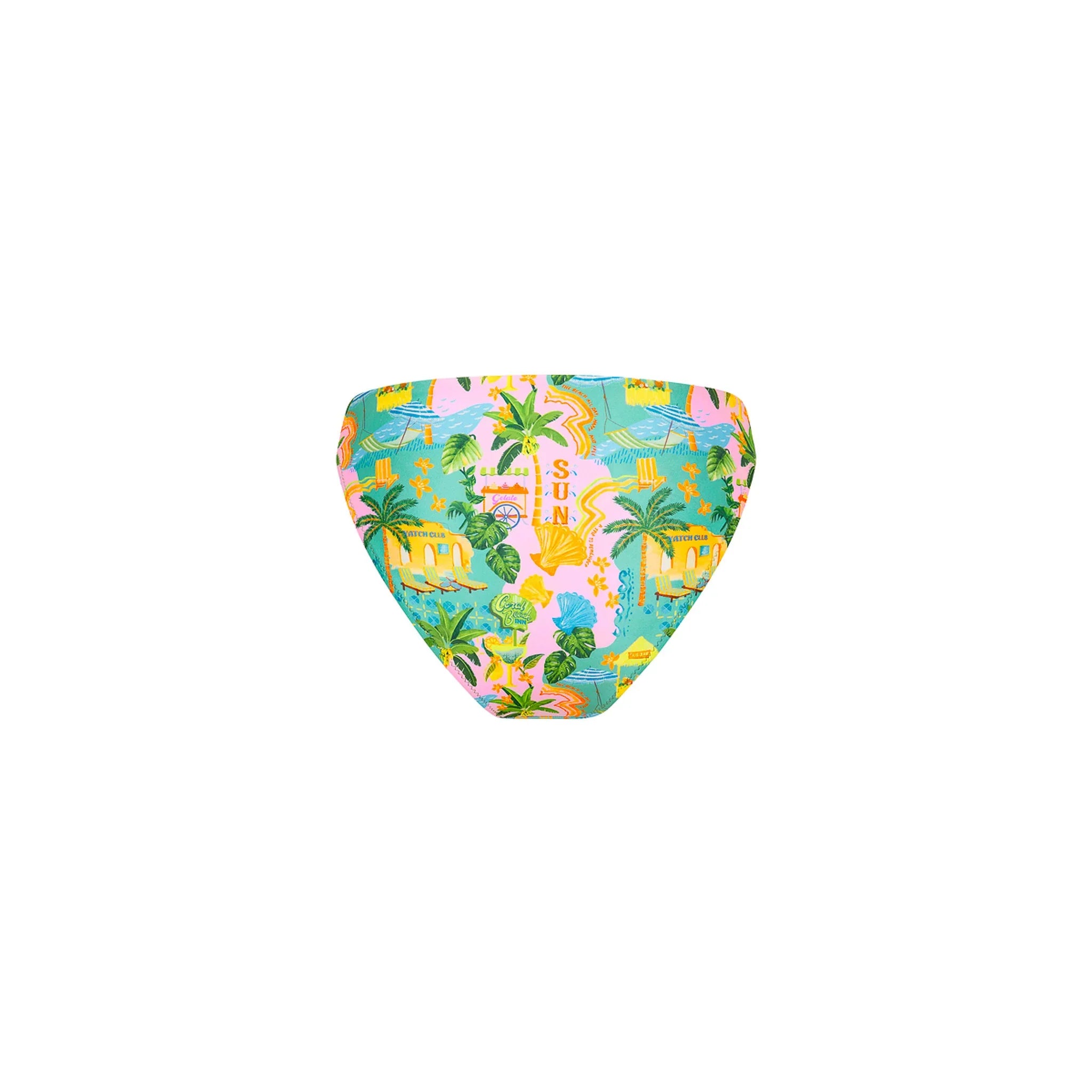 High Leg Full Vintage Bikini Bottom - Sunlit Spritz