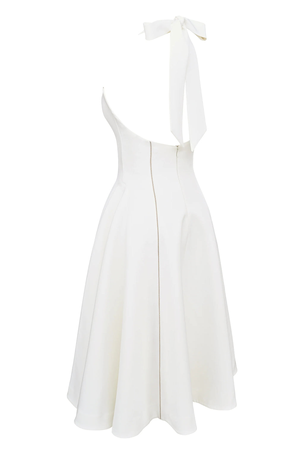 ivory halter neck midi dress