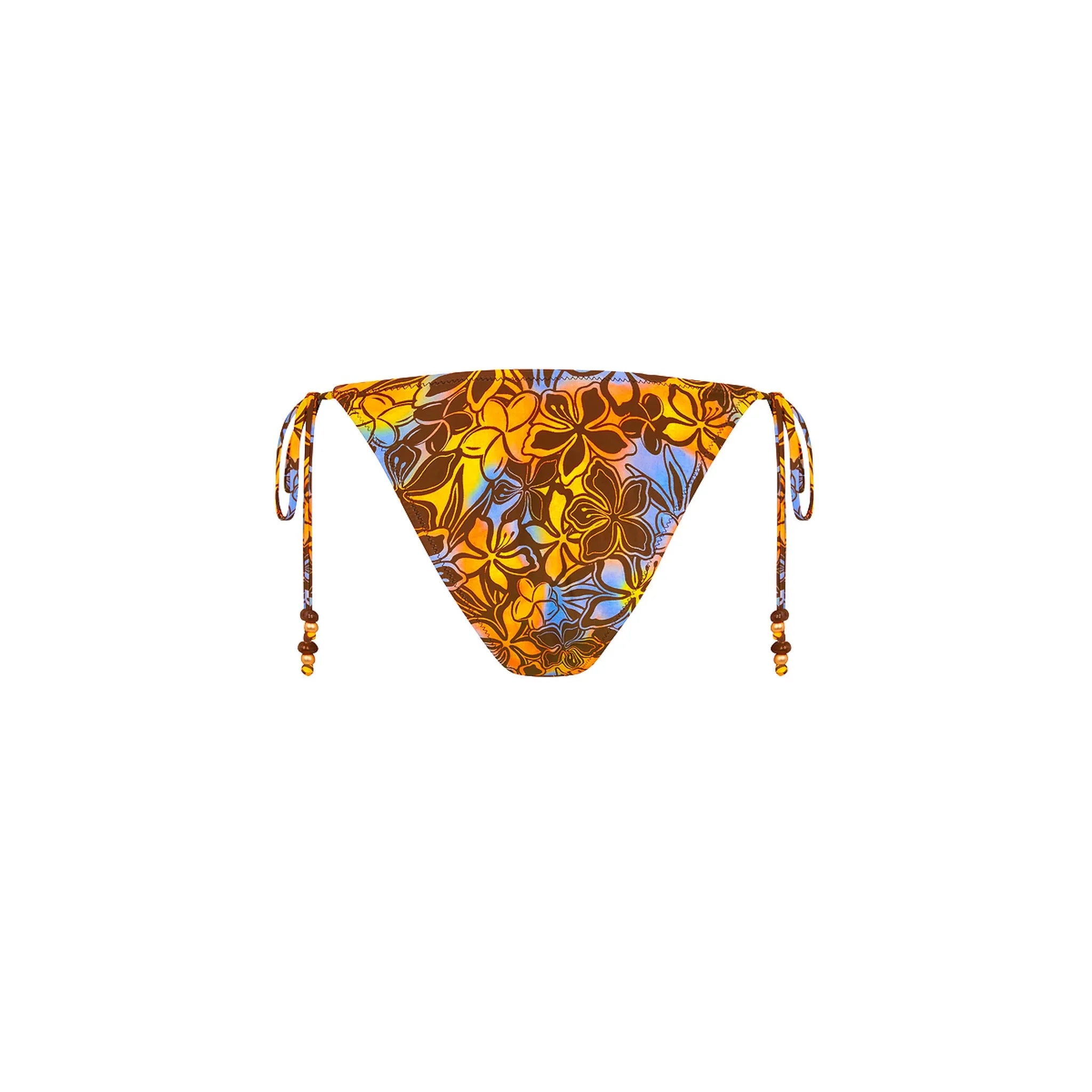 Dipped Cheeky Tie Bikini Bottom - Frangipani Fizz