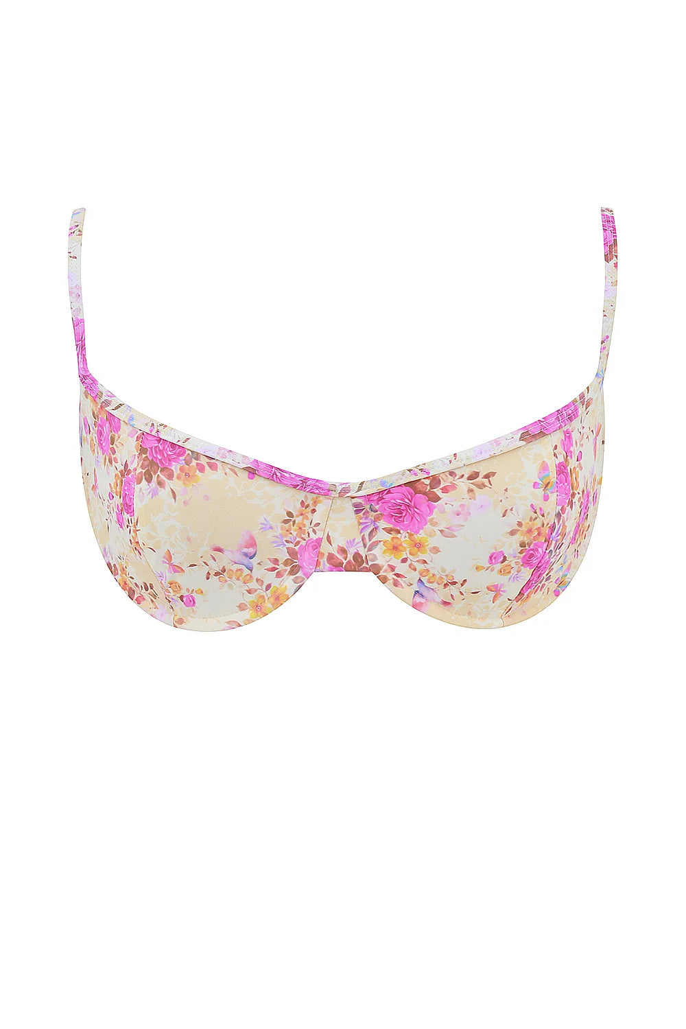 floral print underwired bikini top