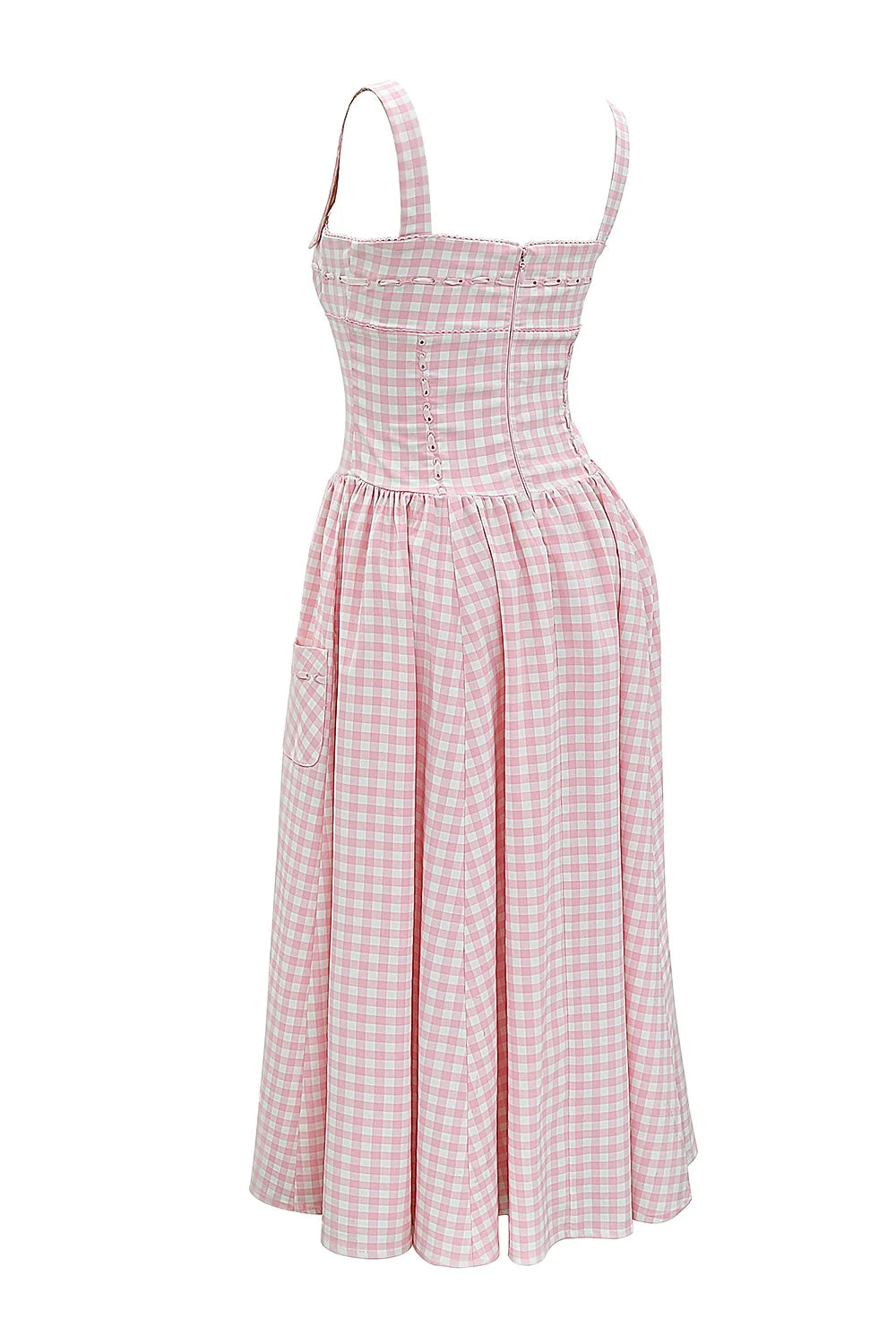strawberry shortcake gingham midi sundress
