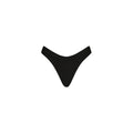 Wide Bind High Leg Thong Bikini Bottom - Twilight Black