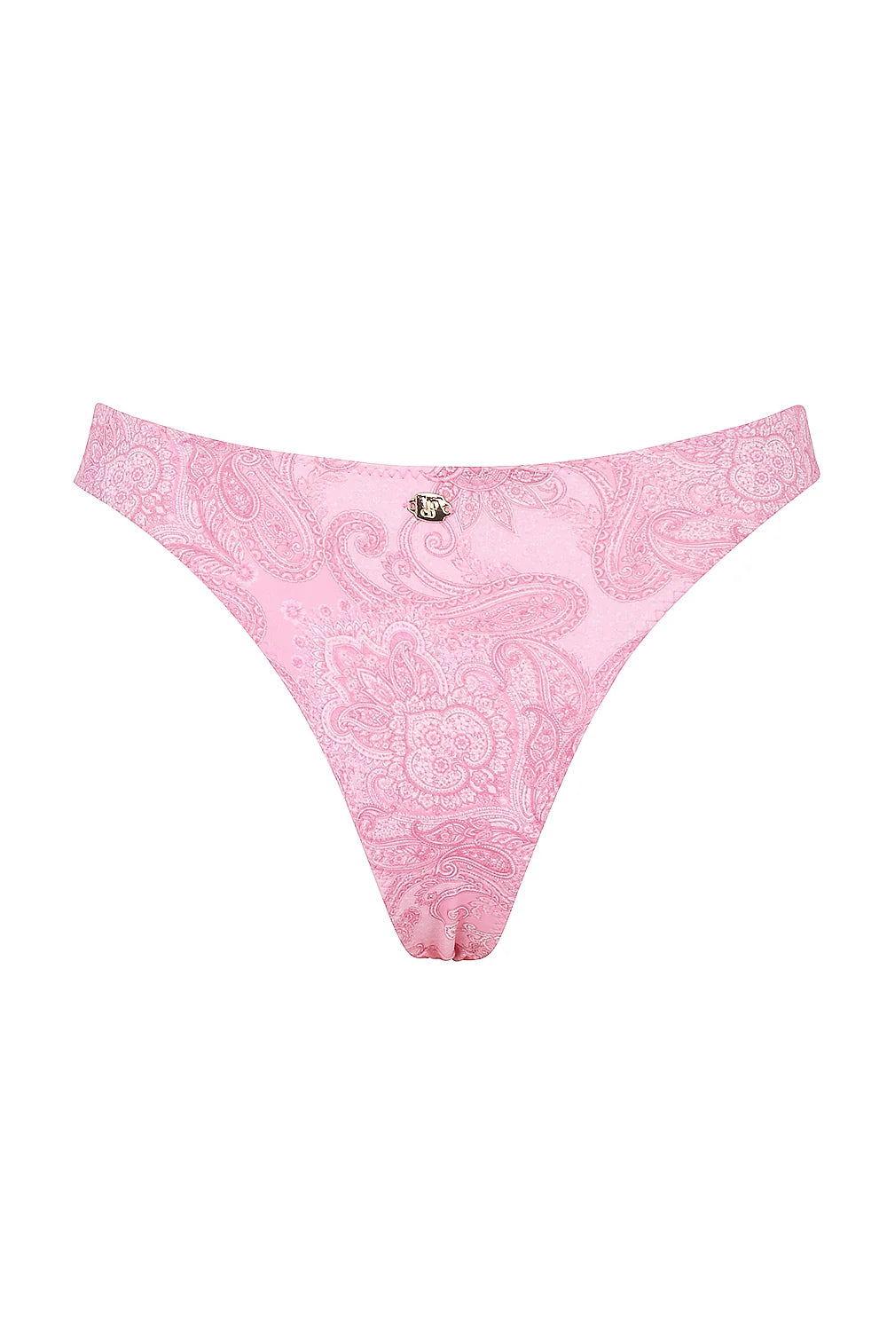pink paisley high leg bikini bottom