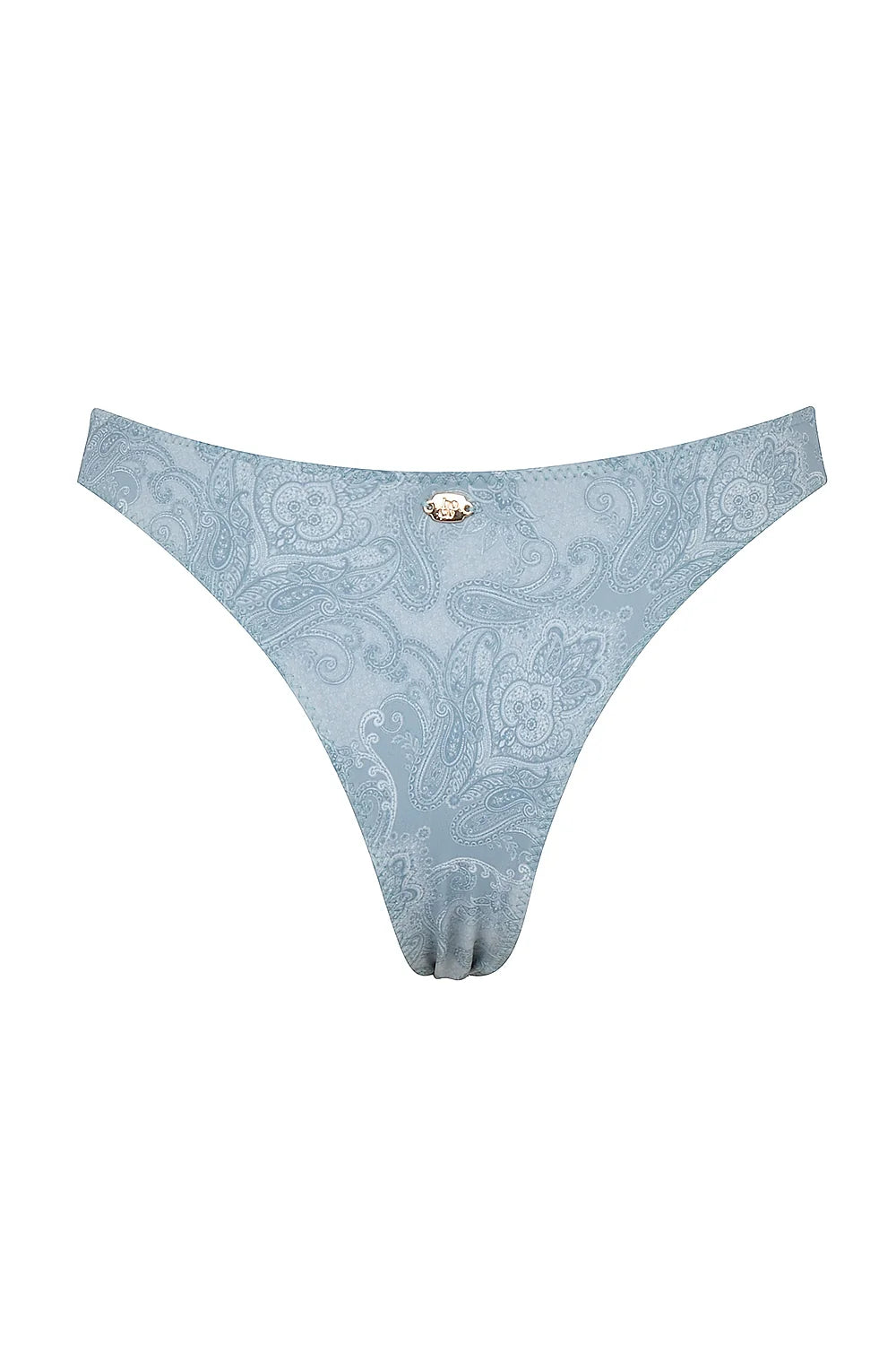 blue paisley high leg bikini bottom